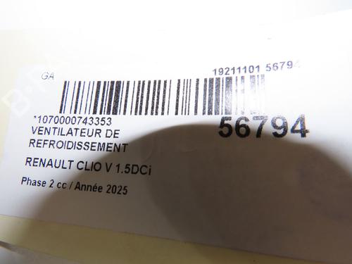 Radiator fan RENAULT CLIO V (B7_) 1.5 Blue dCi 100 (B7AD) | BP33998704M35  - Image 6