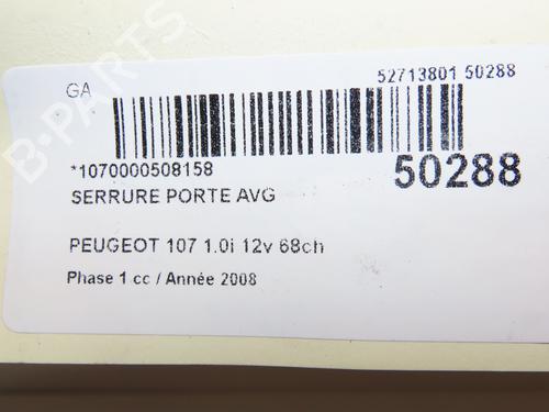 Front left lock PEUGEOT 107 (PM_, PN_) 1.0 | BP21799830C98 