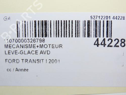 Used Front right window mechanism FORD TRANSIT Van (FA_ _) 2.0 DI (FAE_, FAF_, FAG_) (75 hp) 12094967