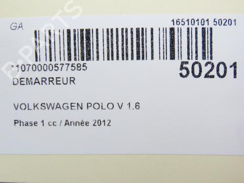Used Starter VW POLO V (6R1, 6C1) 1.6 TDI (90 hp) 28828976