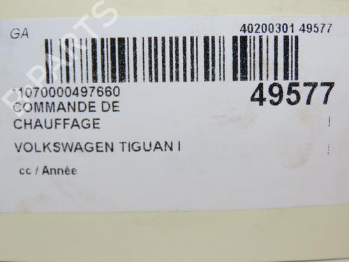 Climate control VW TIGUAN (5N_) 2.0 TDI 4motion | BP28830325I5