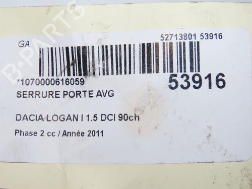 Front left lock DACIA LOGAN MCV (KS_) 1.5 dCi (KS04) | BP33298109C98  - Image 5