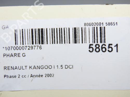 Left headlight RENAULT KANGOO (KC0/1_) 1.5 dCi (KC07) | BP36345360C28  - Image 7