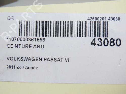 Høyre bak beltestrammer VW PASSAT B7 Variant (365) 2.0 TDI (140 hp) 23174976