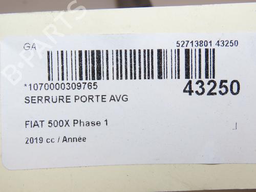 Front left lock FIAT 500X (334_) 1.3 (334.AXR11) | BP29441775C98 