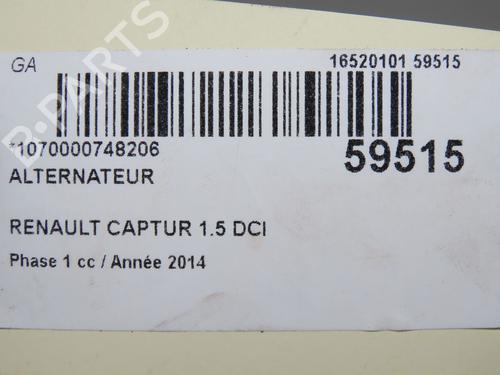 Alternator RENAULT CAPTUR I (J5_, H5_) 1.5 dCi 90 (J5N4, J5M5, J5MW, J5M6, J5AL, J5AJ) | BP36657576M7  - Image 8