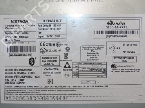 Radio RENAULT TWINGO III (BCM_, BCA_) 1.0 SCe 70 (BCMB) | BP28830624E6 