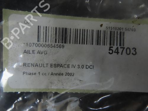 Forskærm venstre RENAULT ESPACE IV (JK0/1_) 3.0 dCi (JK0J, JK0V) (177 hp) 31120638