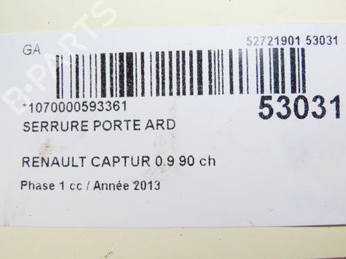 Rear right lock RENAULT CAPTUR I (J5_, H5_) 0.9 TCe 90 | BP28831947C99 
