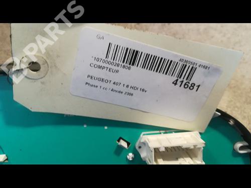 Instrument cluster PEUGEOT 407 (6D_) 1.6 HDi 110 (6D9HZC, 6D9HYC) | BP9614208C47 