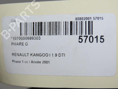 Used Left headlight RENAULT KANGOO (KC0/1_) 1.9 dTi (KC0U) (80 hp) 31155163