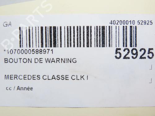 Used Warning switch MERCEDES-BENZ CLK (C208) CLK 230 Kompressor (208.347) (193 hp) 28830214