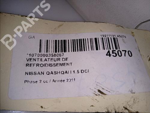 Radiator fan NISSAN QASHQAI / QASHQAI +2 I (J10, NJ10, JJ10E) 1.5 dCi | BP11509583M35 