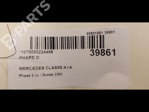 Right headlight MERCEDES-BENZ A-CLASS (W168) A 170 CDI (168.009, 168.109) | BP9606830C29 