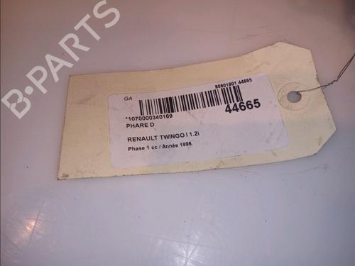 Højre forlygte RENAULT TWINGO I (C06_) 1.2 (C063, C064) (55 hp) 9709520