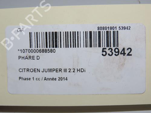 Faro destro CITROËN JUMPER II Van 2.2 HDi 130 (130 hp) 30916931