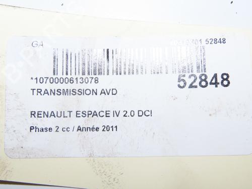 Right front driveshaft RENAULT ESPACE IV (JK0/1_) 2.0 dCi (JK01, JK02, JK1J, JK1K, JK1H) | BP32004955M39 