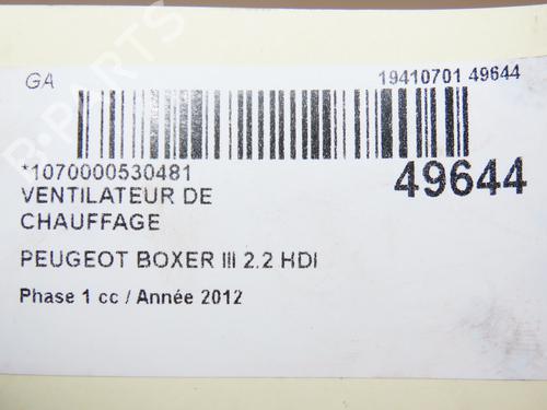 Used Heater blower motor PEUGEOT BOXER Van 2.2 HDi 120 (120 hp) 28801500