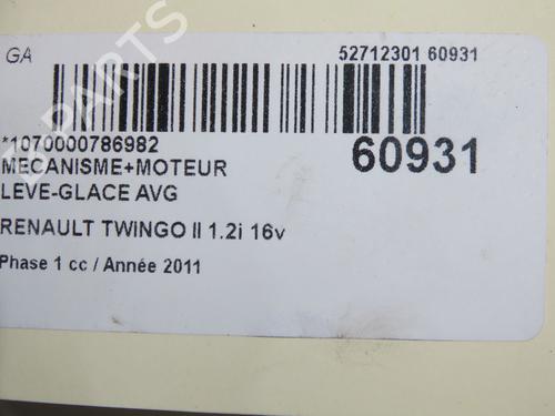 Front left window mechanism RENAULT TWINGO II (CN0_) 1.2 16V (CN04, CN0B) | BP38942700C22  - Image 5