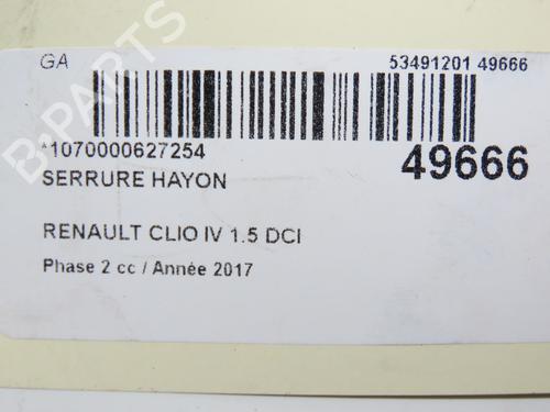 Used Tailgate lock RENAULT CLIO IV (BH_) 1.5 dCi 90 (90 hp) 28832213