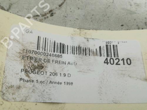 Used Right front brake caliper PEUGEOT 206 Hatchback (2A/C) 1.9 D (69 hp) 23173933