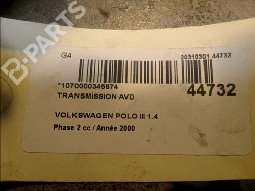 Right front driveshaft VW POLO (6N2) 1.4 | BP9768155M39