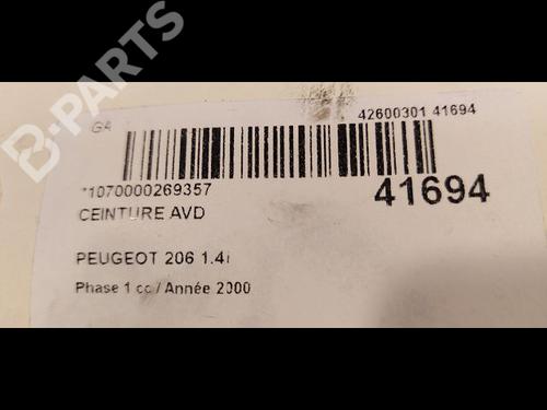 Høyre foran beltestrammer PEUGEOT 206 Hatchback (2A/C) 1.4 i | BP9612535C88 