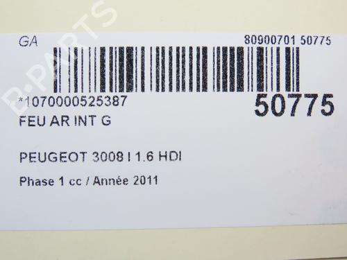 left-tailgate-light-peugeot-3008-i-mpv-0u_-2009-2010-2011-2012-2013-2014-2015-2016-2017-28832609 main image