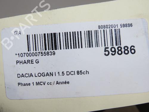 Left headlight DACIA LOGAN MCV (KS_) 1.5 dCi (KS0W) | BP36495725C28 - Image 4