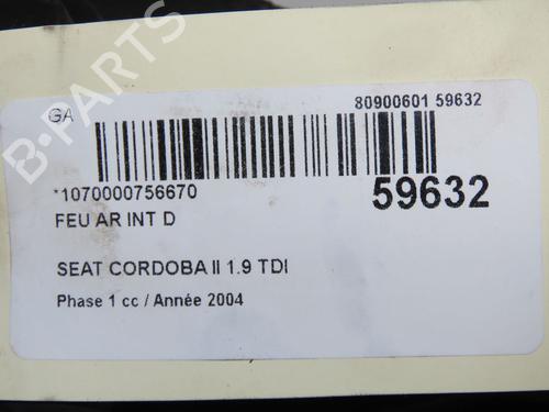 Højre baglygte bagklap Højre baglygte bagklap SEAT CORDOBA (6L2) 1.9 TDI (100 hp) 37596763 37596763