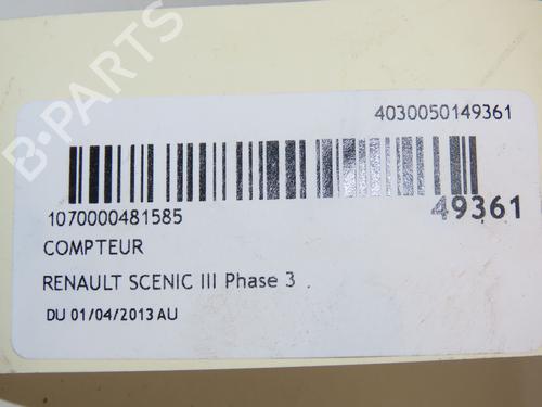 Instrument cluster RENAULT SCÉNIC III (JZ0/1_) 1.2 TCe | BP18452126C47