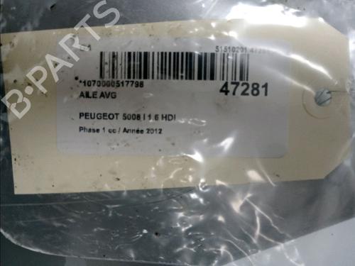 Left front fenders PEUGEOT 5008 (0U_, 0E_) 1.6 HDi | BP17338591C41 