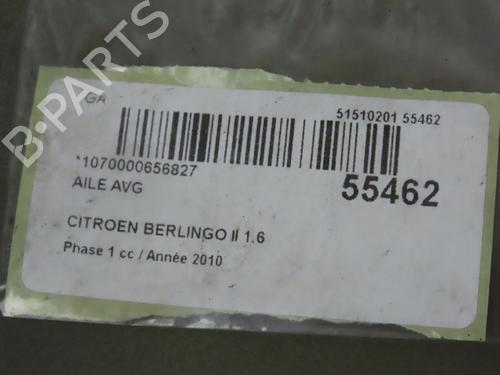 Forskærm venstre CITROËN BERLINGO MULTISPACE (B9) 1.6 HDi 110 (109 hp) 30606525