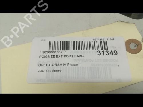 Used Front left exterior door handle OPEL CORSA D (S07) 1.2 (L08, L68) (86 hp) 23175862
