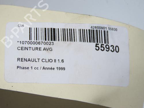 Veiligheidsgordel links voor RENAULT CLIO II (BB_, CB_) 1.6 (B/CB0D, BB00) (90 hp) 31302731