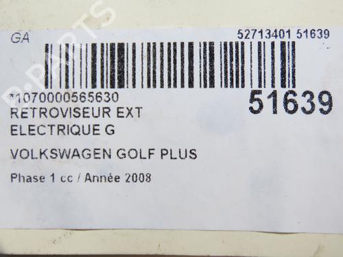 Used Left mirror VW GOLF PLUS V (5M1, 521) 1.9 TDI (105 hp) 28831438