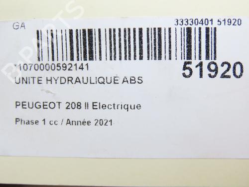Pompe ABS PEUGEOT 208 II (UB_, UP_, UW_, UJ_) e-208 (136 hp) 28829950