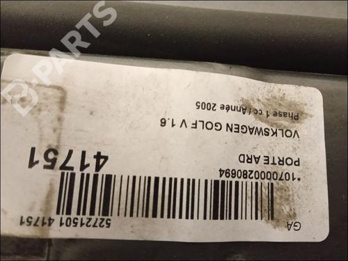 Right rear door VW GOLF V (1K1) 1.6 | BP9614115C5 