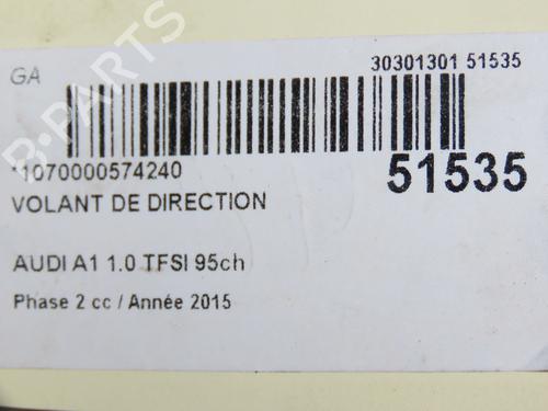 Steering wheel AUDI A1 Sportback (8XA, 8XF) 1.0 TFSI | BP21755498C49 