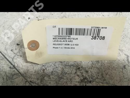 Rear right window mechanism PEUGEOT 5008 (0U_, 0E_) 2.0 HDi 150 / BlueHDi 150 | BP9606764C25 