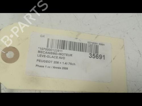 Used Front right window mechanism PEUGEOT 206+ (2L_, 2M_) 1.4 i (2LKFWA, 2MKFWA) (75 hp) 9598571