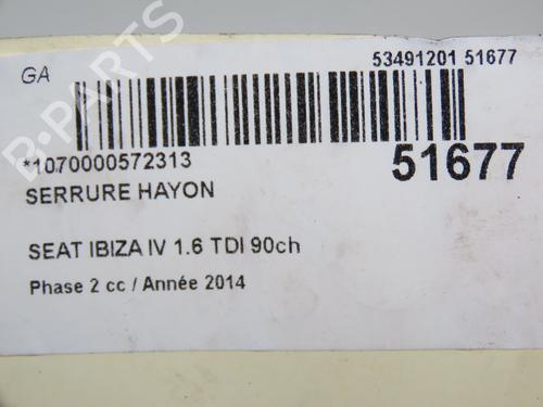 Tailgate lock SEAT IBIZA IV (6J5, 6P1) 1.6 TDI | BP30841151C101