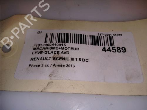 Front right window mechanism RENAULT SCÉNIC III (JZ0/1_) 1.5 dCi | BP12107491C23