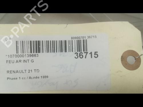 Used Left tailgate light Left tailgate light RENAULT 21 Saloon (L48_) 2.1 Turbo-D (L48A, L48W, L487, L488) (88 hp) 9599729 9599729