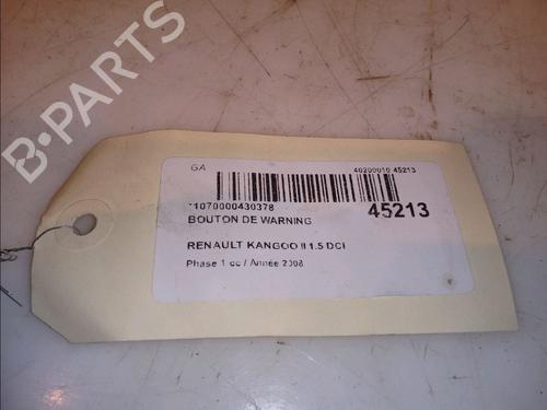 Used Warning switch RENAULT KANGOO / GRAND KANGOO II (KW0/1_) 1.5 dCi 85 (KW0K, KW0L, KW0B) (86 hp) 12180951