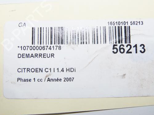 Startmotor CITROËN C1 (PM_, PN_) 1.4 HDi (54 hp) 31634158