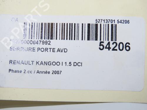 Højre fortil lås RENAULT KANGOO Express (FC0/1_) 1.5 dCi (FC1E) (68 hp) 32845312