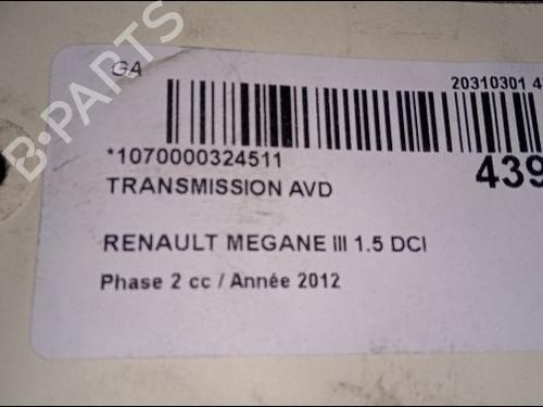 Used Right front driveshaft RENAULT MEGANE III Hatchback (BZ0/1_, B3_) 1.5 dCi (BZ09, BZ0D, BZ1W, BZ29, BZ14) (110 hp) 9688117