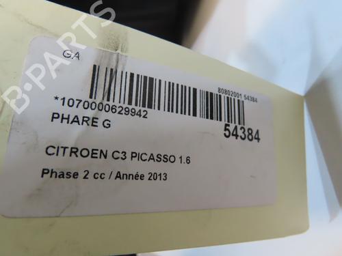 Used Left headlight CITROËN C3 Picasso (SH_) 1.6 HDI 90 (92 hp) 31056256