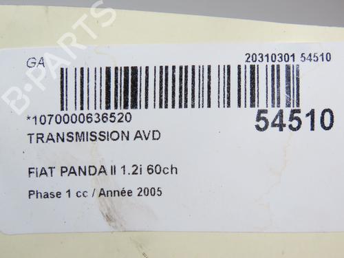 Right front driveshaft FIAT PANDA (169_) 1.2 (169.AXB11, 169.AXB1A) | BP28829554M39 